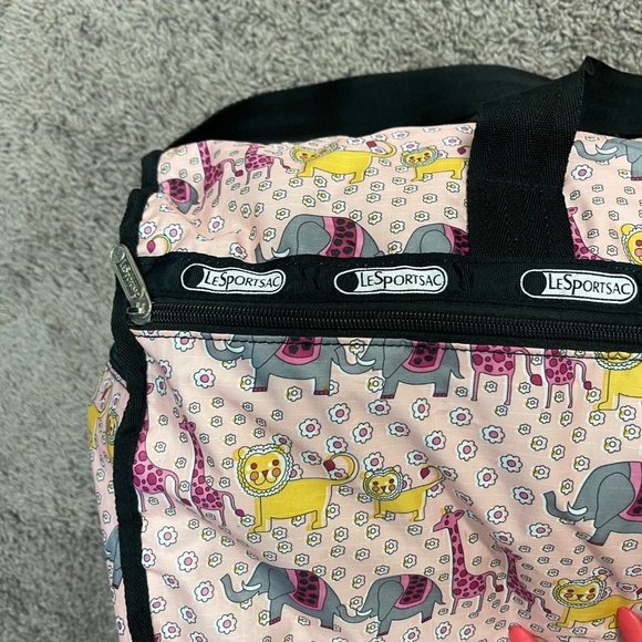 LeSportsac Pink Animal Noah's Ark Print Duffle Bag - Picture 2 of 9